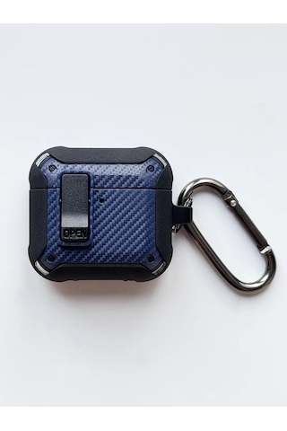 Life Tech. Airpods Uyumlu 4 İçin Koruyucu Kılıf, Karabinalı Kılıf 396531876 Mavi