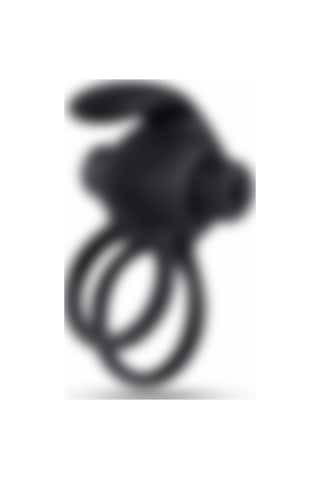 Red Fox Titreşimli Rabbit Penis Halkası Siyah