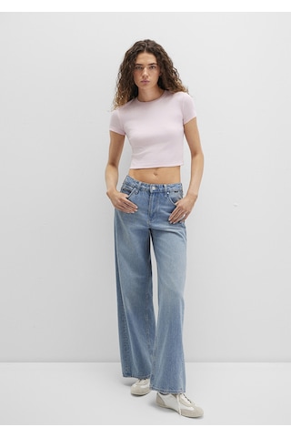 Mavi - Pembe Basic Tişört 1600814-89200 Pembe
