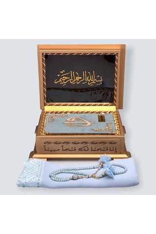 Gold Sandıklı Hafız Boy Kur'An-I Kerim Seti Set(Gökyüzü)