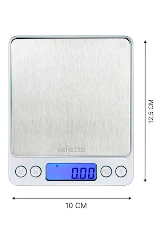 Valletta Ayada Pil Paslanmaz Çelik Mutfak Tartısı 3 Kg