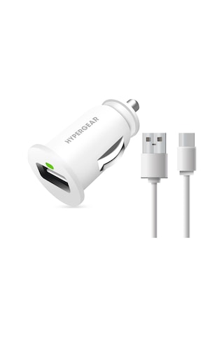 Hypergear 2.1A 2X Hızlı Araç Şarj Aleti Set Type-C Kablo Beyaz