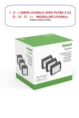 Irobot Roomba İ3 - E5 - İ7 Hepa Filtre 3 Adet