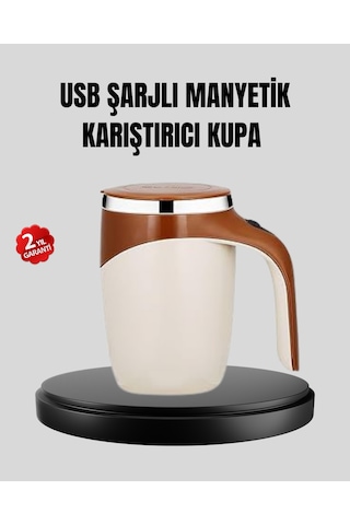 Usb Şarjlı Manyetik Karıştırıcı Kupa Otomatik Karıştırma Paslanmaz Çelik Acı Kahve