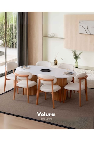 Vera Yemek Odası Takımı Yemek Masası + 4 Adet Sandalye Beyaz