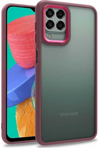 Zore Galaxy Uyumlu M33 Kılıf Flora Kapak - Kırmızı Kirmizi