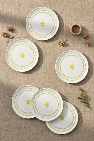 Bernardo Mimoza 6 Parça Pasta Takımı Beyaz - Sarı