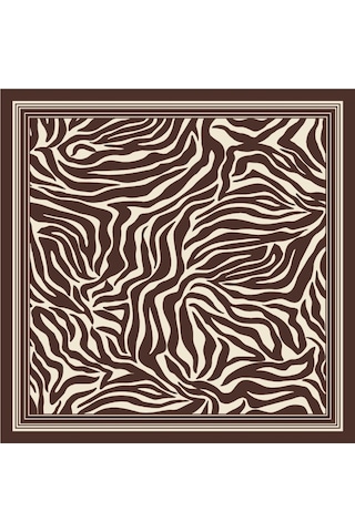 Tarzını Seç Kahverengi Zebra Fular / Bandana / Aksesuar / Şal / Eşarp 70x70