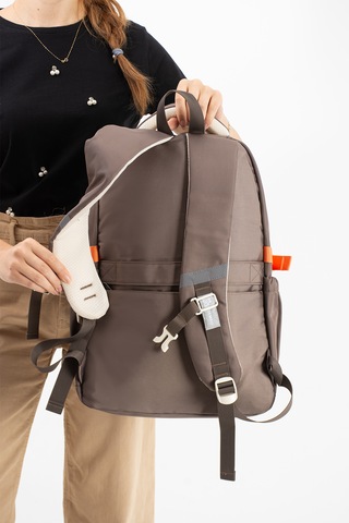 Ventis Qualty Okul Çantası Su Geçirmez Klinkır Kumaş Unisex Sırt Çantası Model 1g Vizon Beyaz