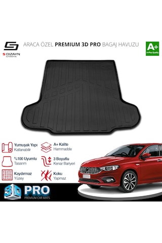 S-dizayn Fiat Egea Sedan 3d Pro Bagaj Havuzu Alt Bagaj 2015-2020 A+ Kalite