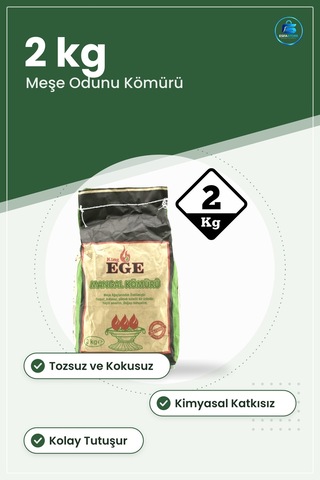 Mangal Kömürü 2 Kg Meşe Odunu Tossuz Kokusuz Yüksek Kalorili Pikn