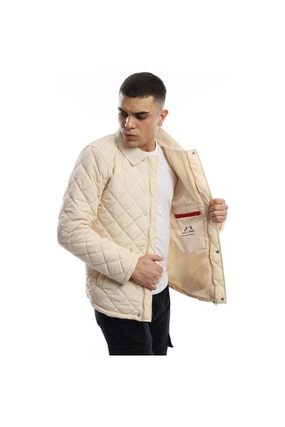 Polo State Erkek Baklava Desenli Mont Ekru