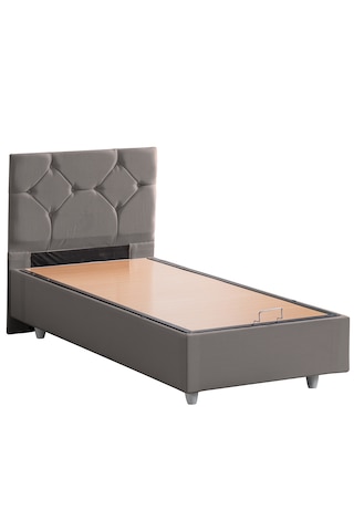 Glamis İkili Set, Glamis Tek Kişilik Baza Başlık Seti Gri 100 x 200
