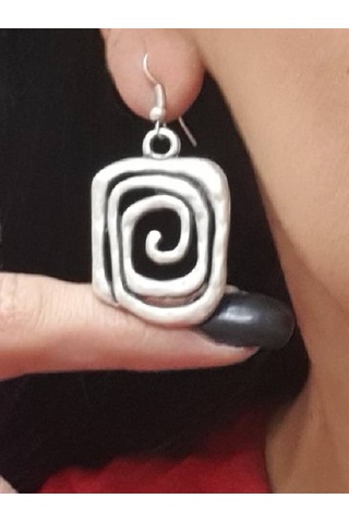 Gümüş Kaplama Antik Çelik Kadın Sallantılı Gül Küpe