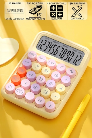 Mioji Mio CL12 12 Hane Mekanik Hesap Makinası Sarı
