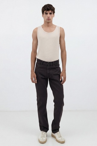 Antioch Tapered Fit Erkek Jean Koyu Kahve