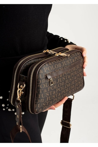 Just Polo Kadın Yeni Sezon Baskılı Omuz Çantası 232053mh Kahverengi 77695850