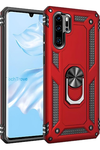 Huawei P30 Pro Kılıf Yüzüklü Stand Olabilen Magnetic Tpu Tank Kapak