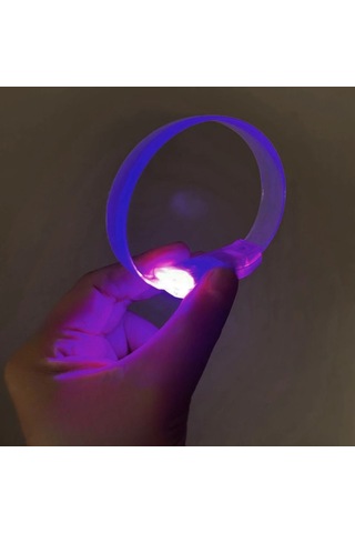 3 Modlu Pilli Led Işıklı Esnek Parti Bilekliği Mor +3