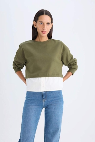 DeFacto Relax Fit Bisiklet Yaka Etek Ucu Detaylı Basic Düz Sweatshirt D5620AX24AUKH447