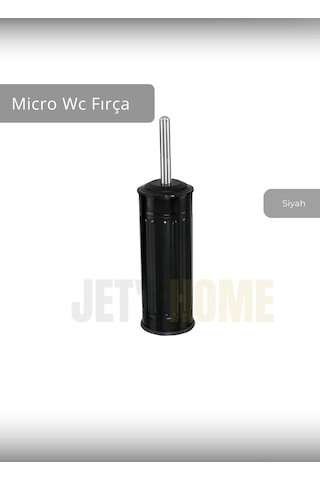 Jet's Home Paslanmaz Tuvalet Fırçası Mikro Wc Klozet Fırçası Siyah Siyah