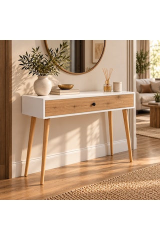 Erva 100 Cm Tek Kapaklı Ahşap Ayaklı Dresuar -beyaz - Atlantik Çam Atlantik Çam - Beyaz
