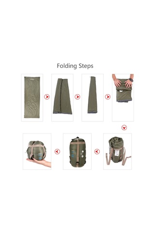 Lixada190 75cm Açık Zarf Uyku Tulumu Kamp Seyahati Koyu Yeşil