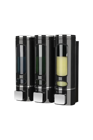Dlnshop 3 Adet Siyah 400 Ml Duvara Monte Manuel Sabunluk Banyo , Mutfak El Sıvı Şampuan Duş Jeli D-52 Siyah