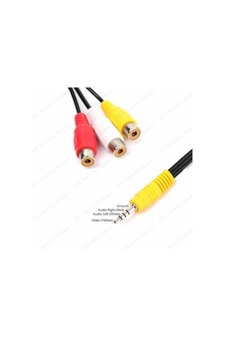 3.5Mm Mini Jack Av Erkek - 3X Rca Dişi Sesli Video Konektör