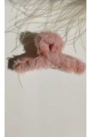 Peluş Yumuşak Tüylü Mandal Toka Somon