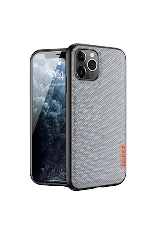 Dux Ducis Fino Serisi Apple iPhone Uyumlu iPhone 11 Pro 5.8inç Kılıf Premium Dokuma Silikon Kılıf- 5775 Siyah