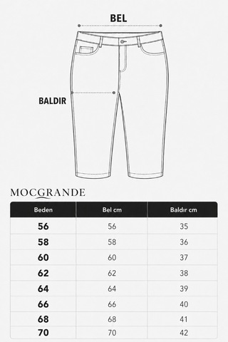 Moc Grande Mocgrande Erkek Büyük Beden Likralı 8 Ons İnce Kot Kapri Gala 11959 Açık Mavi