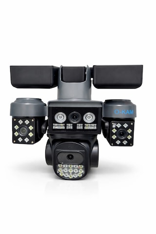 Okam Pro 334 Premium 4g Solar Projektörlü Güvenlik Kamerası 4 Lens, Aov 7/24 Kayıt