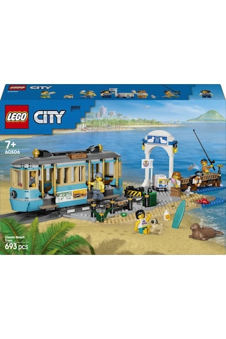LEGO® City Klasik Plaj Tramvayı 60506 - 7 Yaş ve Üzeri Çocuklar için 5 Minifigür İçeren Yaratıcı Oyuncak Yapım Seti (693 Parça)