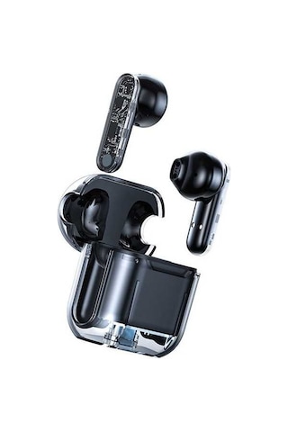 Novahub Tm10 Kablosuz Bluetooth Kulaklık: Şeffaf Kapaklı, 5.3 Bt, 13mm Hoparlör, 5 Saat Müzik Süresi, Siyah