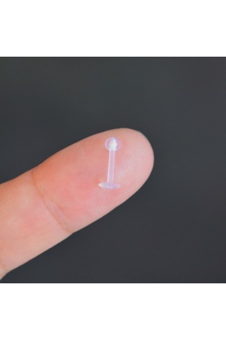 Çok Hafif Esnek Piercing Alerji Yapmayan Bioplast Piercing Görünm Beyaz