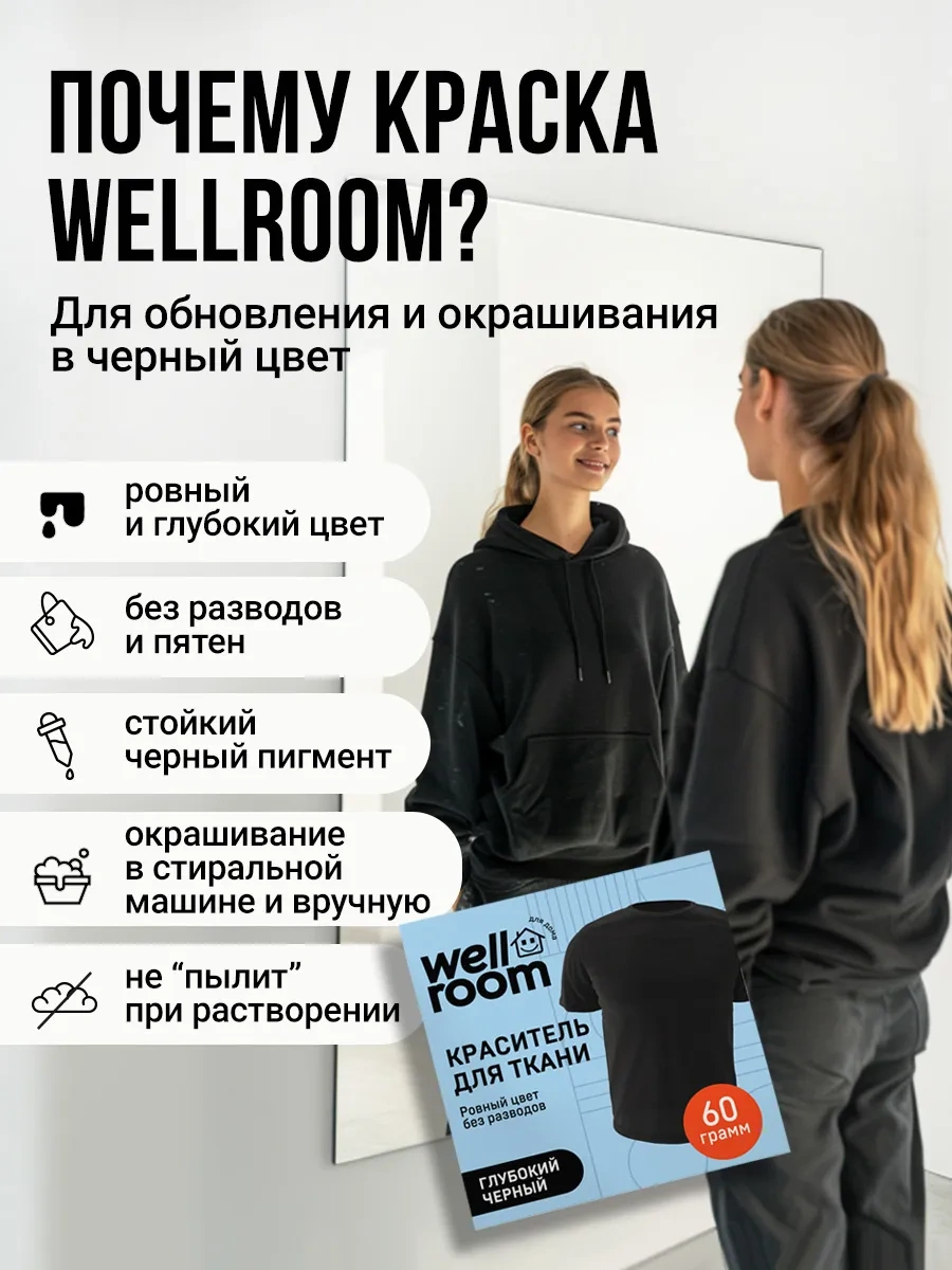 Wellroom Wellroom Koyu Renkli Tekstil Ve Giysi Boyası, Siyah 245066320 Siyah