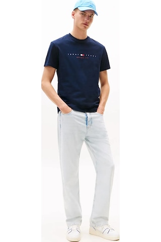 Tommy Hilfiger Tjm Reg Flag Lınear Ss Tee Ext Erkek Mavi T-shirt - Dm0dm21911