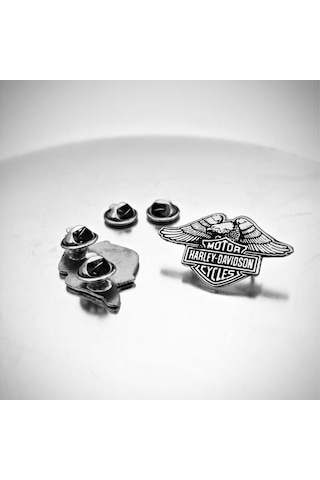 Harley Kartal Motorcu Rozeti Gümüş
