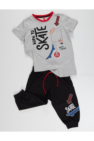 Denokids Mushi Born To Skate Erkek Çocuk Kapri Takım Çok Renkli
