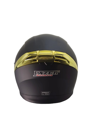 Fazer 965 Çene Açılır Kask Mat Siyah-gold Gold Camlı+güneş Vizörlü