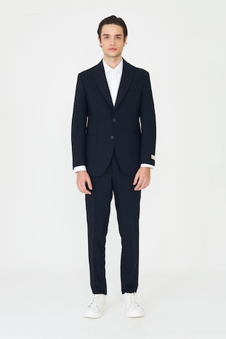 Lacivert Modern Slim Fit Düz Kumaş Klasik Kesim Takım Elbise Laci
