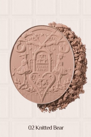 Flower Knows Chocolate Wonder-shop Embossed Blush Lüks Pudra Allık 02 Knitted Bear