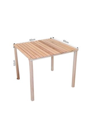 Exent Ahşap, balkon bahçe plaj piknik sehpası, mini masa-60x60 yü