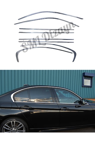 Bmw F30 Krom Cam Çıtası Nikelaj Tamtur F30 Cam Çerçevesi