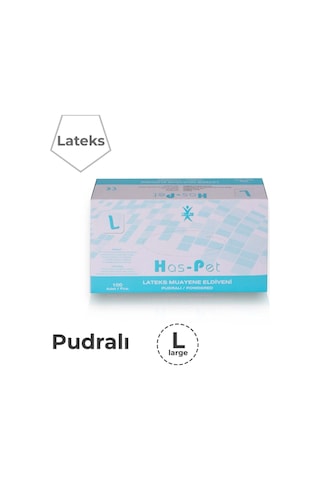 Haspet Latex Pudralı L Beden Eldiven 100lük