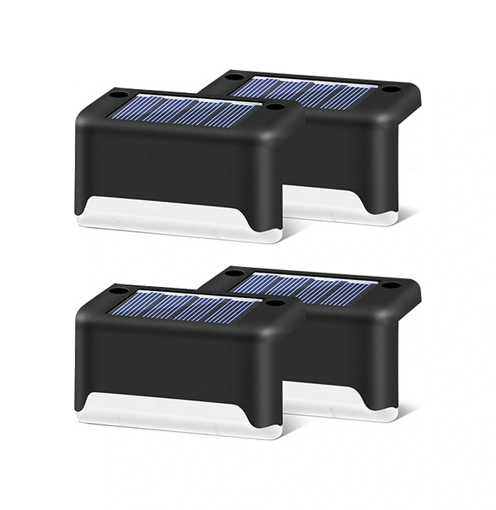 Xindoker Siyah Islak Işık 4'lü Paket - Güneş Enerjili Dış Mekan Merdiven, Çit, Bahçe Aydınlatması - Otomatik Açık/kapalı Ip55 Su Geçirmez