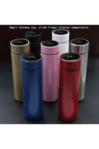 Sıcaklık Göstergeli Dijital Termos 500 Ml Renkli