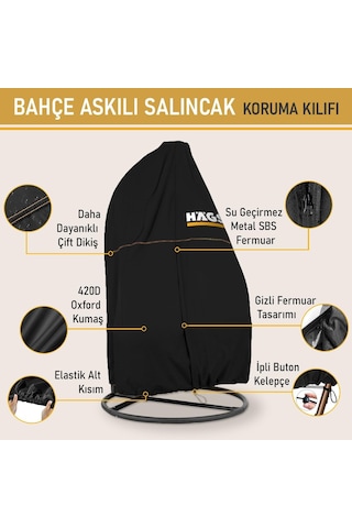 Bahçe Salıncağı Örtüsü, Rattan Salıncak Koltuk Koruma Kılıfı Brandası, Hamak Sandalye Dış Mekan Su Geçirm Çok Renkli