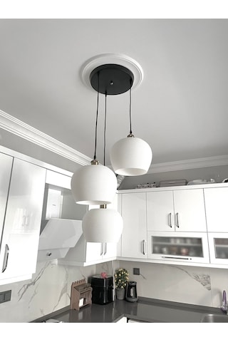 Modern Tarzda Sarkıt Salon Mutfak Yatak Odası Için 3'lü Bohem Avize Rustik Ampul Hediyeli Nestvibe Siyah